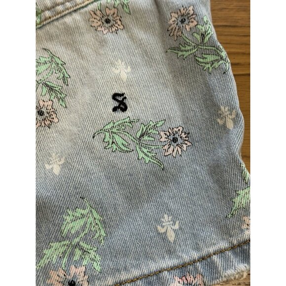 NWT Saint Morta Denim Jean Shorts Size 34 Floral Distressed Cotton Boho Hippie - Picture 11 of 16